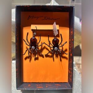 NWT- Betsey Johnson Red/Black Spider Earrings